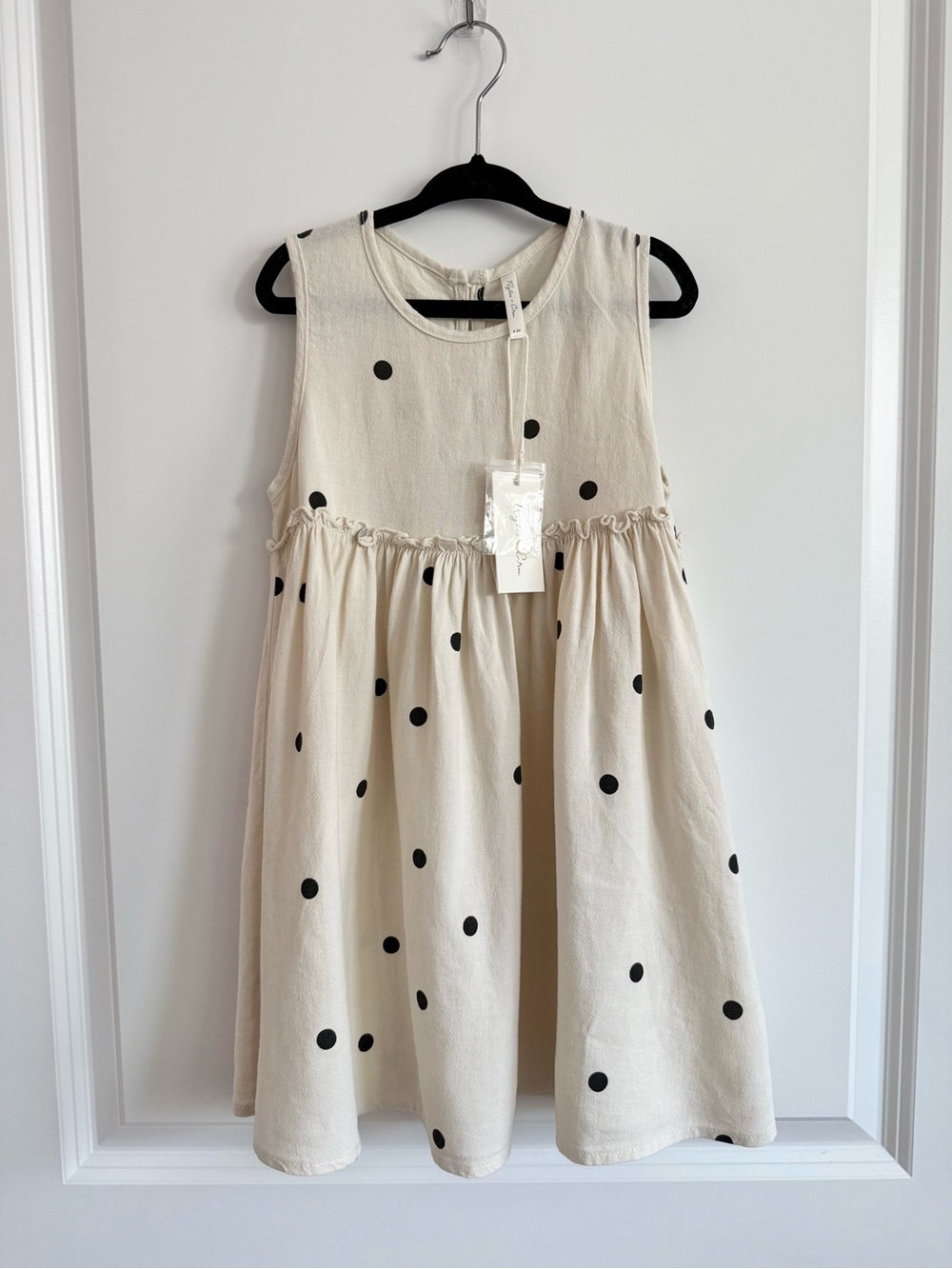 RYLEE + CRU • size 4-5y • Harper Dress Polka Dot Cream & Black Babydoll Dress - Picture 5 of 7